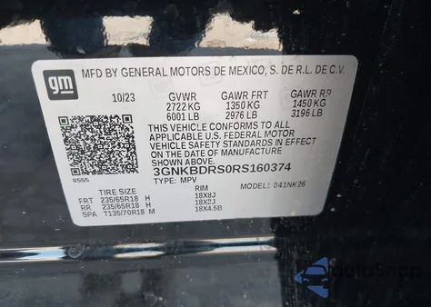 2024 Chevrolet Blazer Fwd 3Lt from USA, damaged, VIN 3GNKBDRS0RS160374